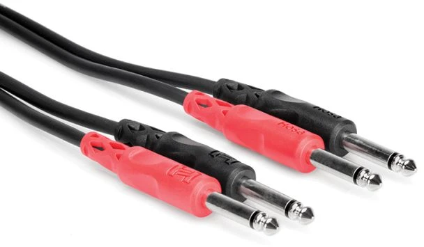 Hosa dvigubas 6,3 mm garso kabelis su spalvotais antgaliais