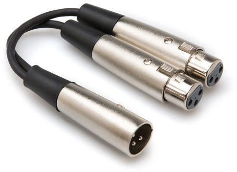 Kabelis Hosa XLR - XLR x2 0.15m sidabrinė (YXM-121)