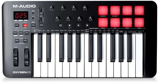 MIDI klaviatūra M-AUDIO Oxygen Pro Mini, juoda