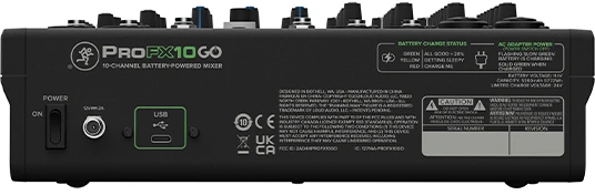 MACKIE PROFX10GO – nešiojamas maišytuvas su USB sąsaja