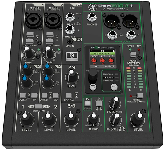 Mackie ProFX6v3 - 6 kanalų analoginis maišytuvas su USB sąsaja, juodas