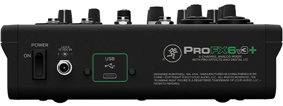 Mackie ProFX6v3 - 6 kanalų analoginis maišytuvas su USB sąsaja, juodas