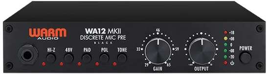 Warm Audio Šiltas garsas wa12 mkii juodas - mikrofono pirminis stiprintuvas