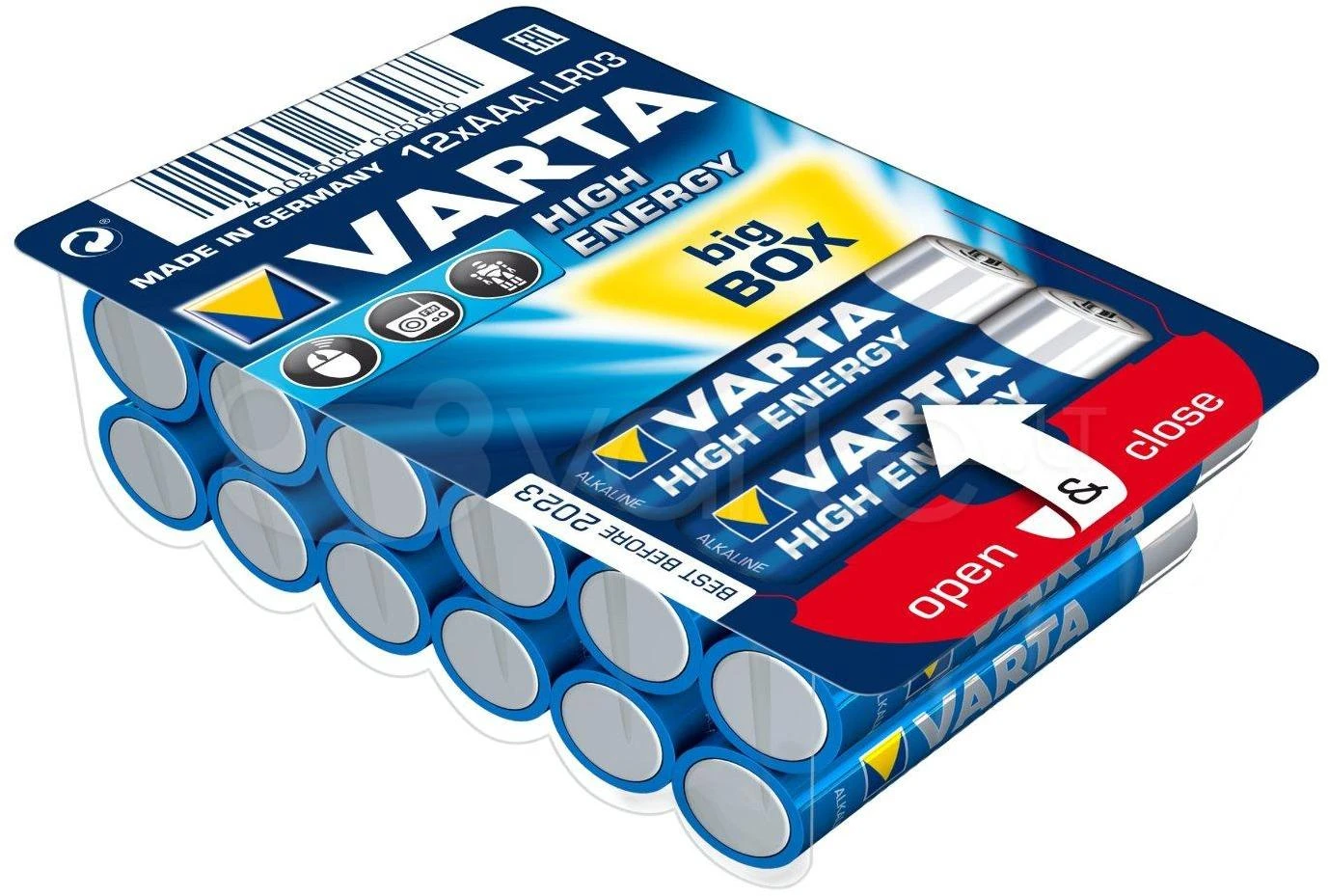 Varta Longlife Power AAA šarminės baterijos 1,5 V, 12 vnt.