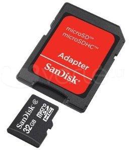 Atminties kortelė SanDisk Micro SDHC 32GB + SD adapteriai; EAN: 619659066918