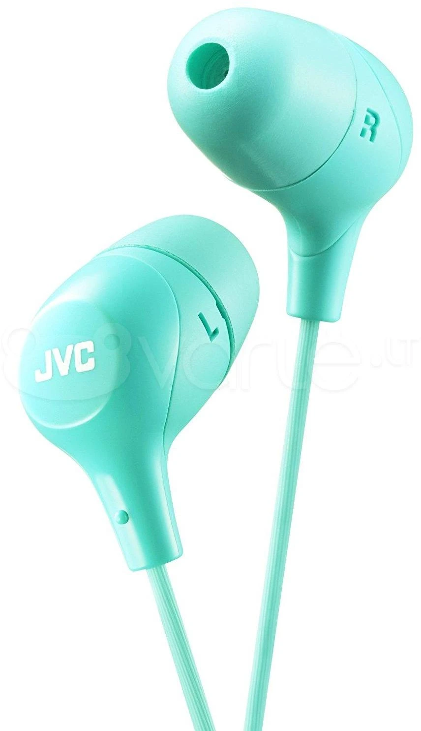 JVC HA-FX38GE žalios ausinės su L ir R žymėjimu