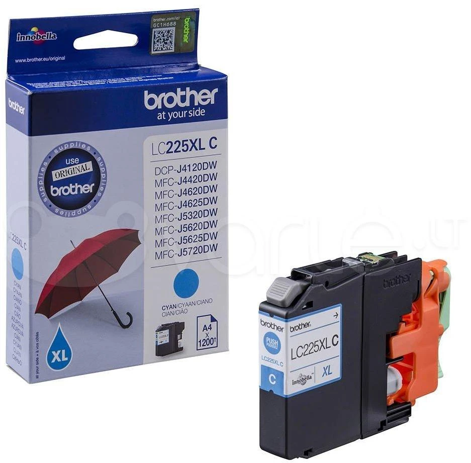 Brother LC-225XLC | Rašalo kasetė | Žydra spalva