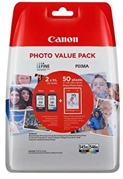 Canon PG-545XL/CL546XL rašalo kasetės, + GP501 10x15 foto popierius