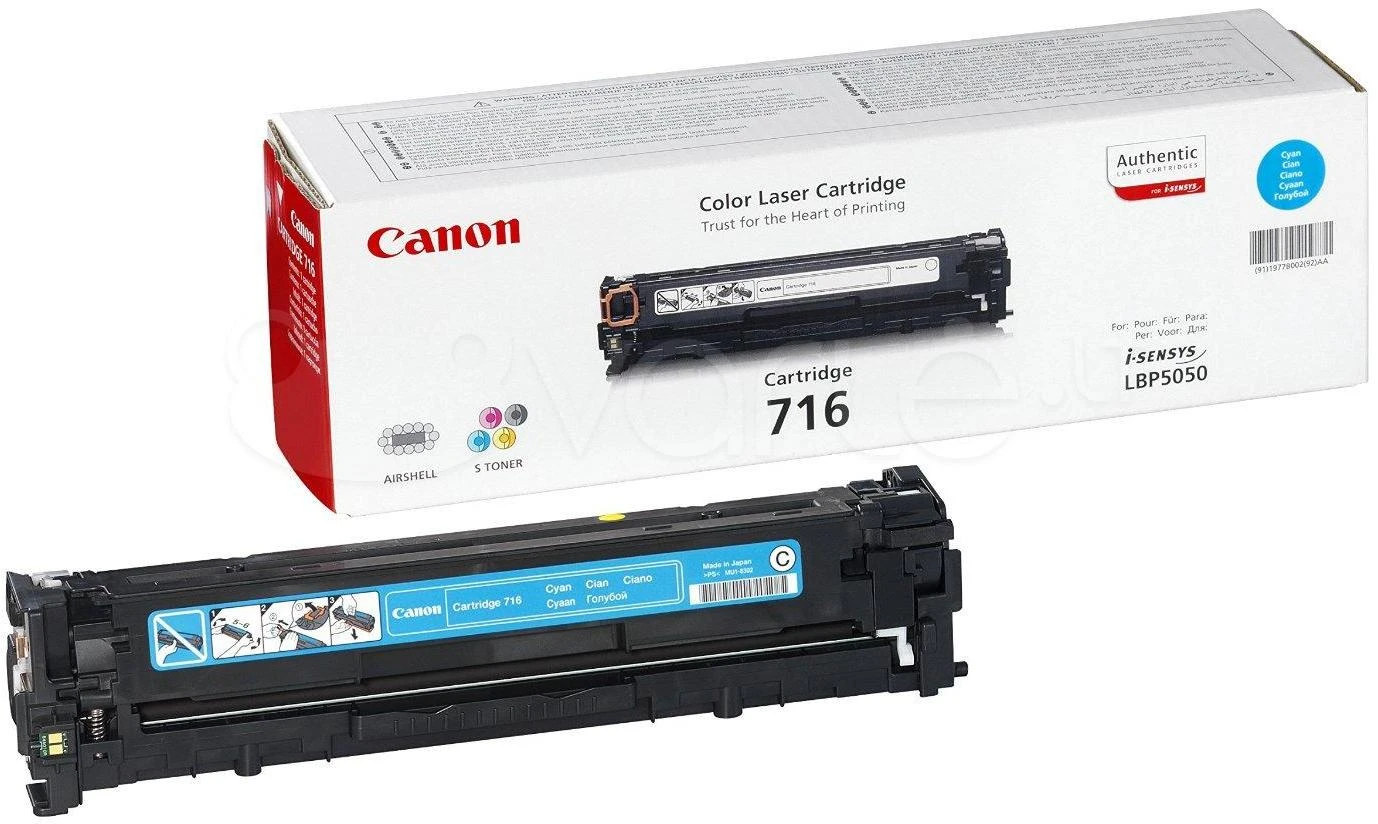 Canon 716C dažų kasetė, žalsvai mėlyna