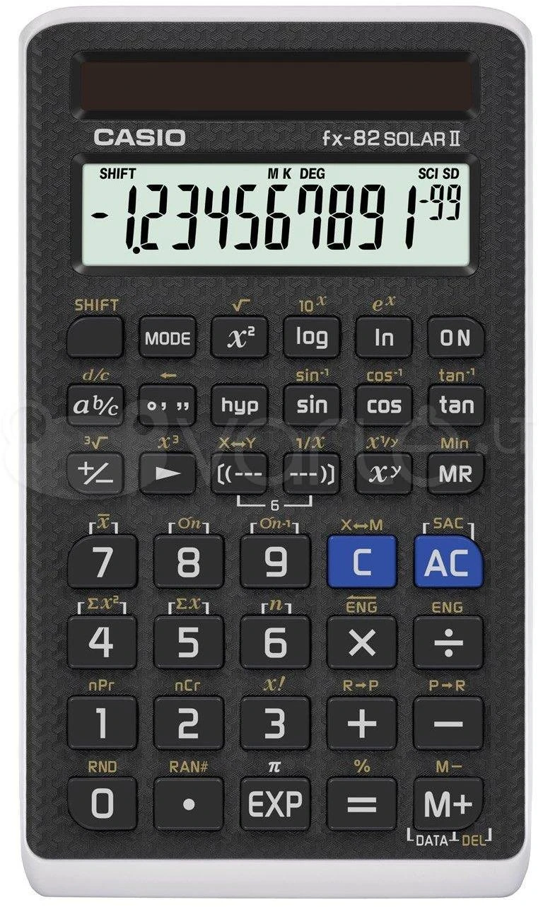 Mokslinis skaičiuotuvas CASIO FX-82Solar II, 19 x 70 x 121 mm