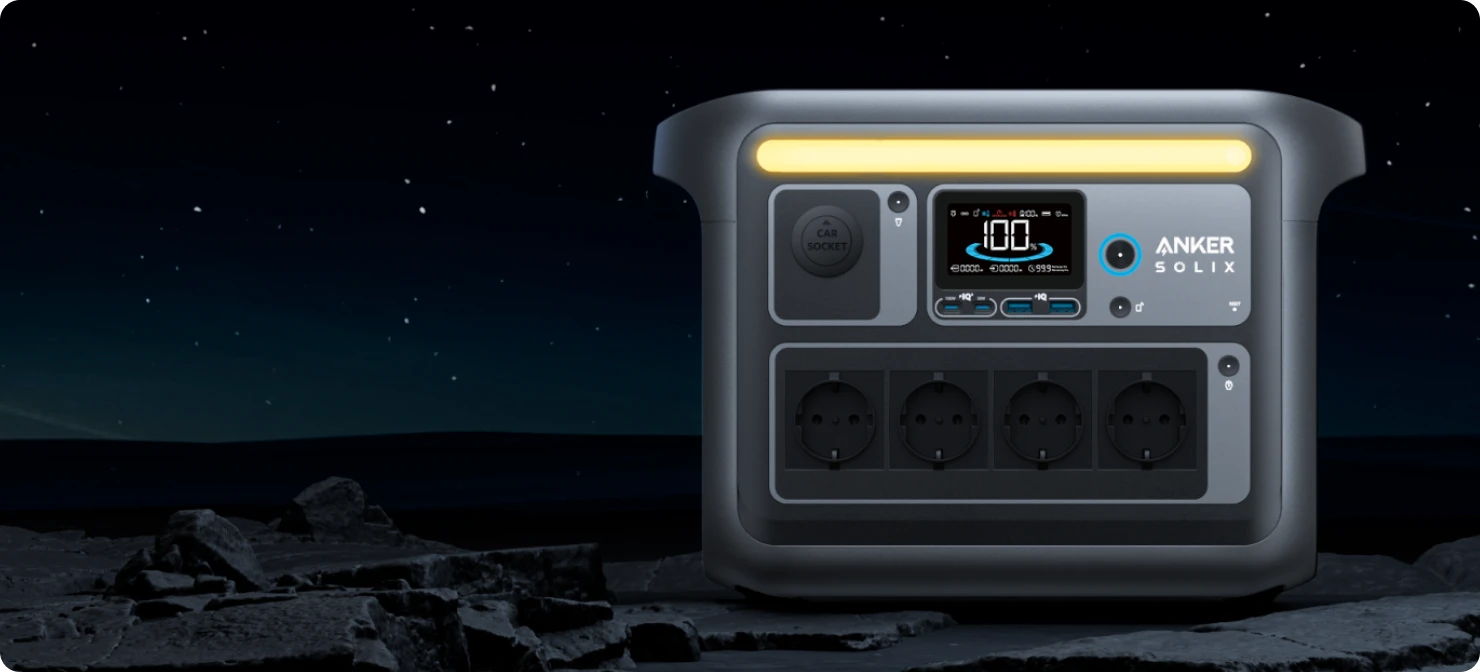 Anker SOLIX C1000 nešiojama elektros energijos stotis 1056Wh | 1800W aprašymas - Prekės nuotrauka