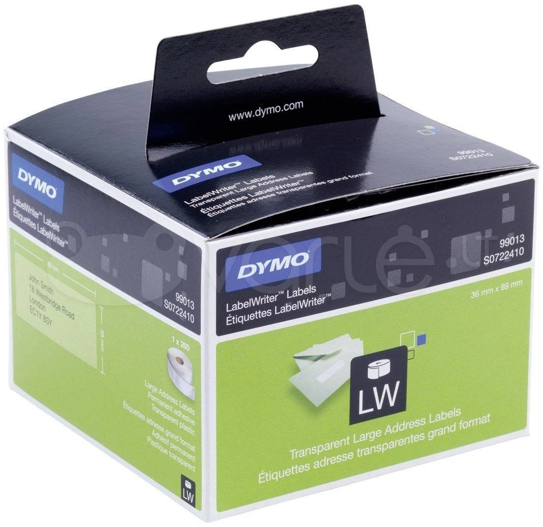 DYMO LW - Large Address Labels - 36 x 89 mm - S0722410 Permatomas Lipni spausdintuvo etiketė