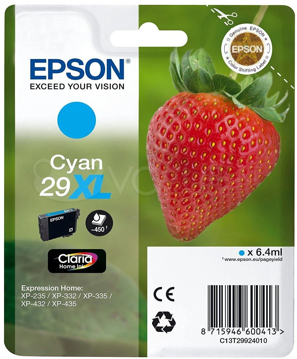 Epson No.29XL HC (C13T29924012), žydra kasetė