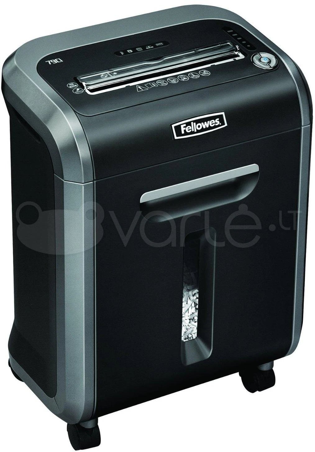 Fellowes Powershred | 79Ci | Juodas | 23 L | Kompaktinių diskų smulkinimas | Kreditinių kortelių smulkinimas | 54 dB | Popieriaus apdorojimo standartas/išvestis 16 lapų per eigą | 100 % atsparus uogienei skersinio pjovimo smulkintuvas | Garantija 24 mėn.