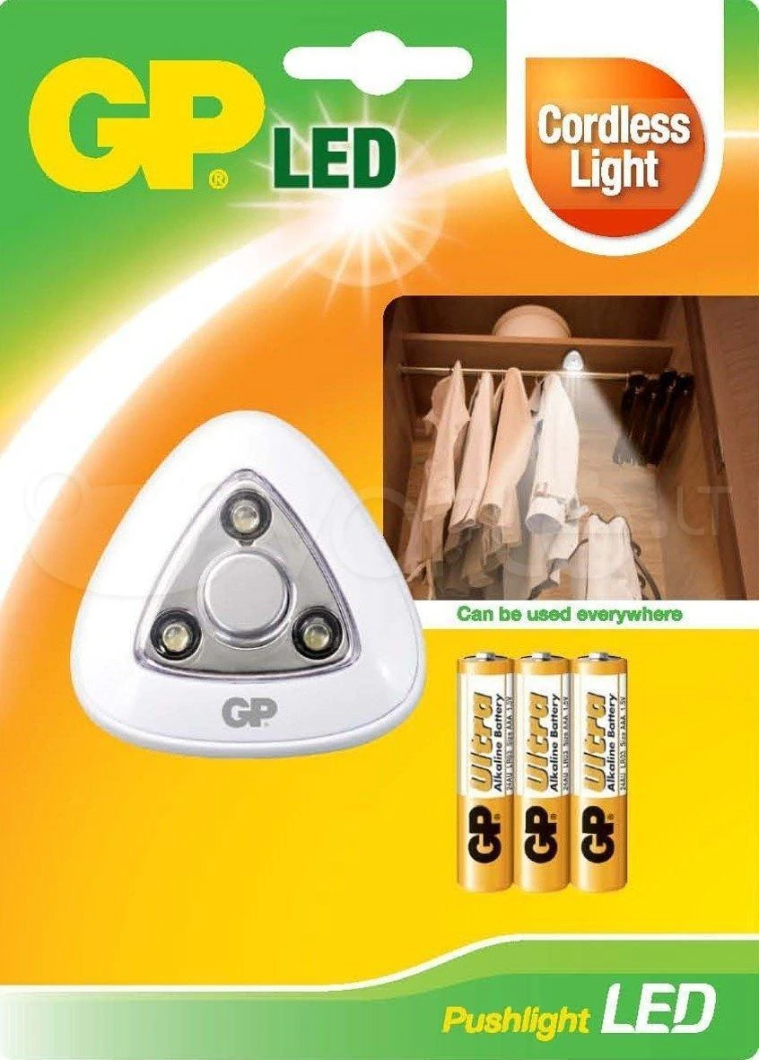 GP Lighting Pushlight LED Lamp + Baterijos