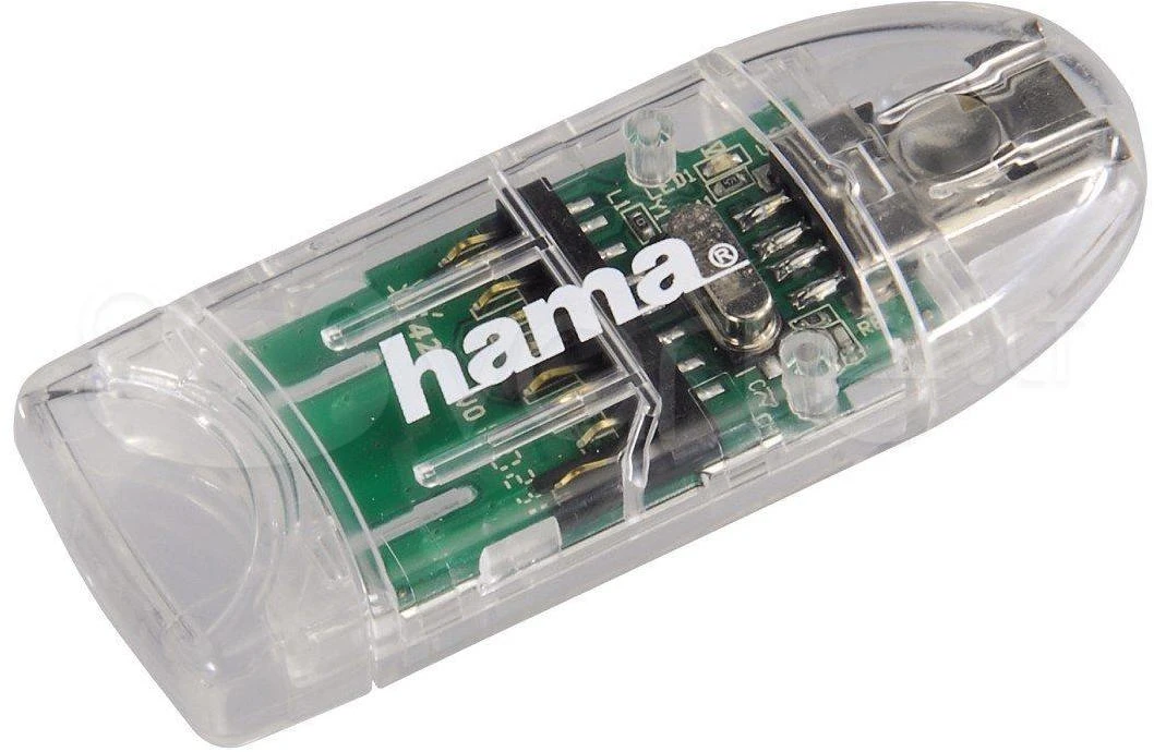 Hama USB 2.0 kortelių skaitytuvas 8in1 SD/Micro SD skaidrus 91092