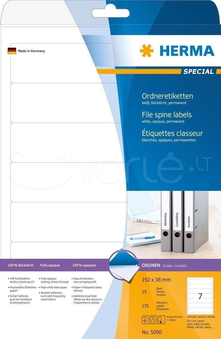 HERMA 5090 etiketė spausdinimui Balta Lipni spausdintuvo etiketė