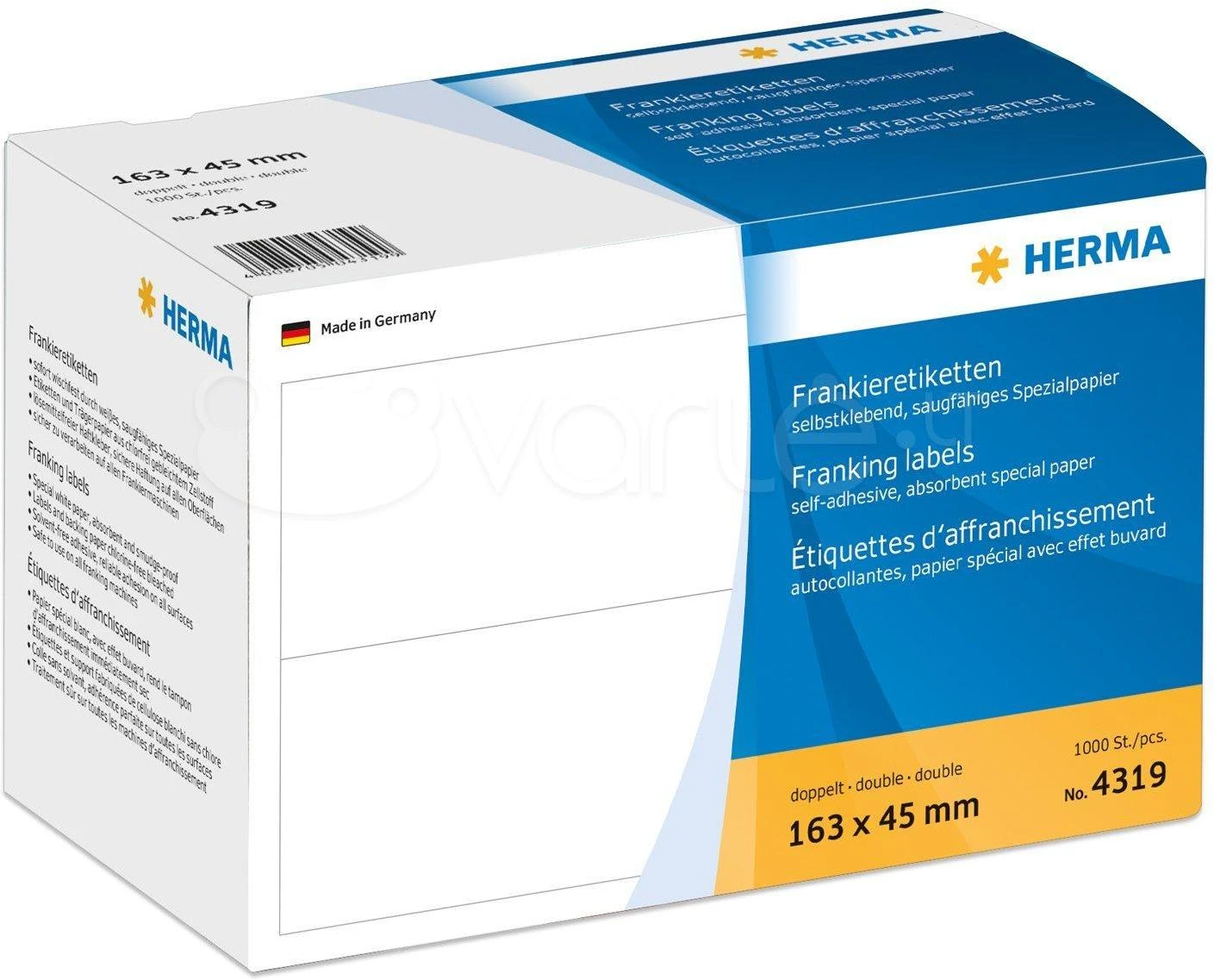 HERMA 4319 lipni etiketė Balta Stačiakampis 1000 vnt