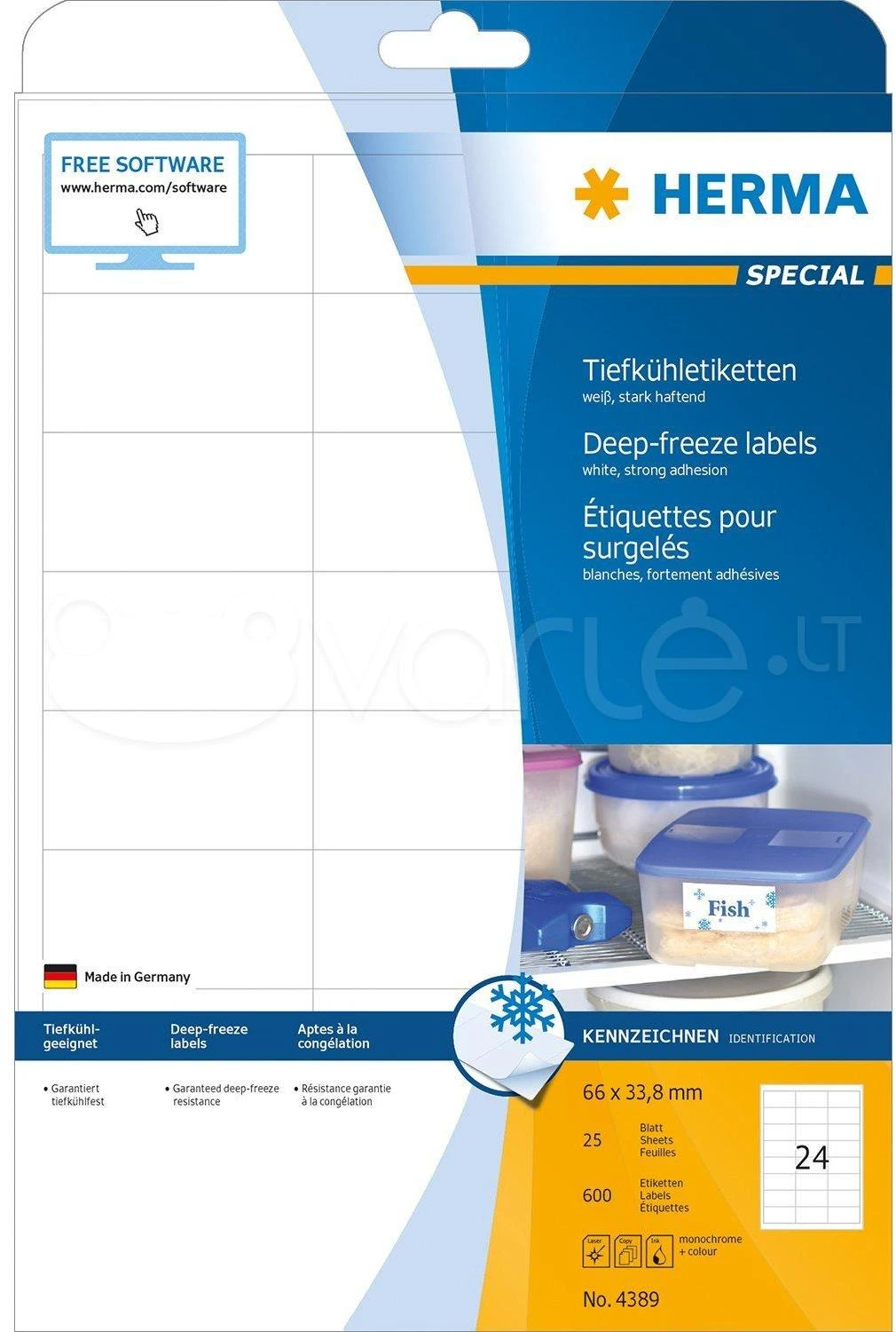 HERMA 4389 etiketė spausdinimui Balta Lipni spausdintuvo etiketė