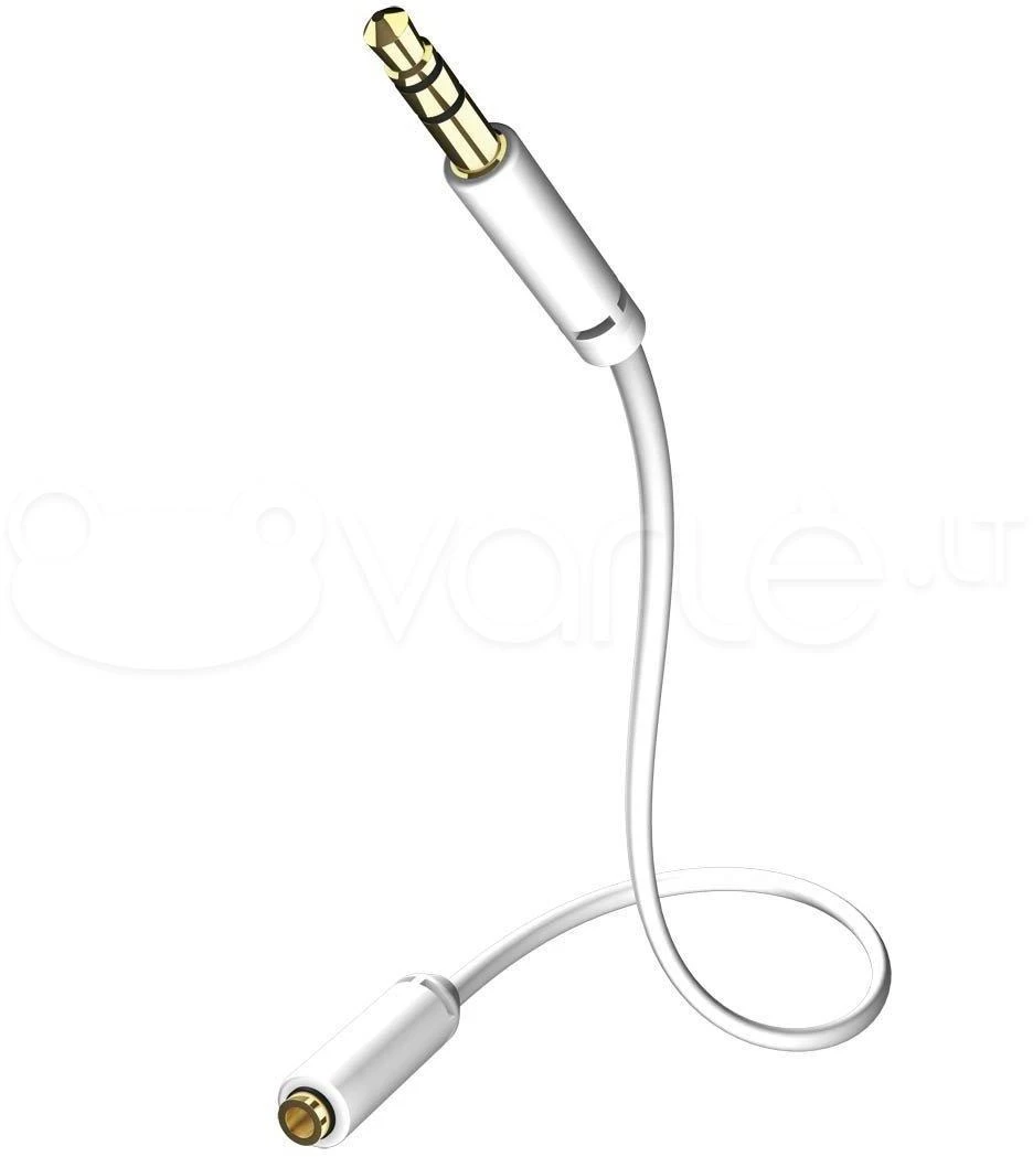 InAkustik 3,5 mm garso ilgintuvas, baltas