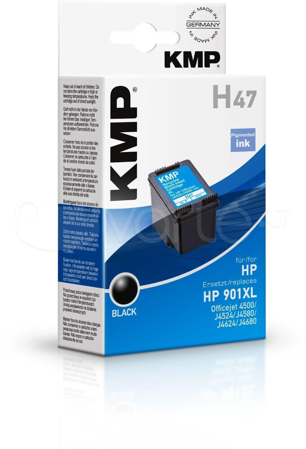 Legrand Tusz KMP KMP H47 rašalo kasetė juoda komp. į HP CC 654 AE Nr. 901XL – 1711 4541