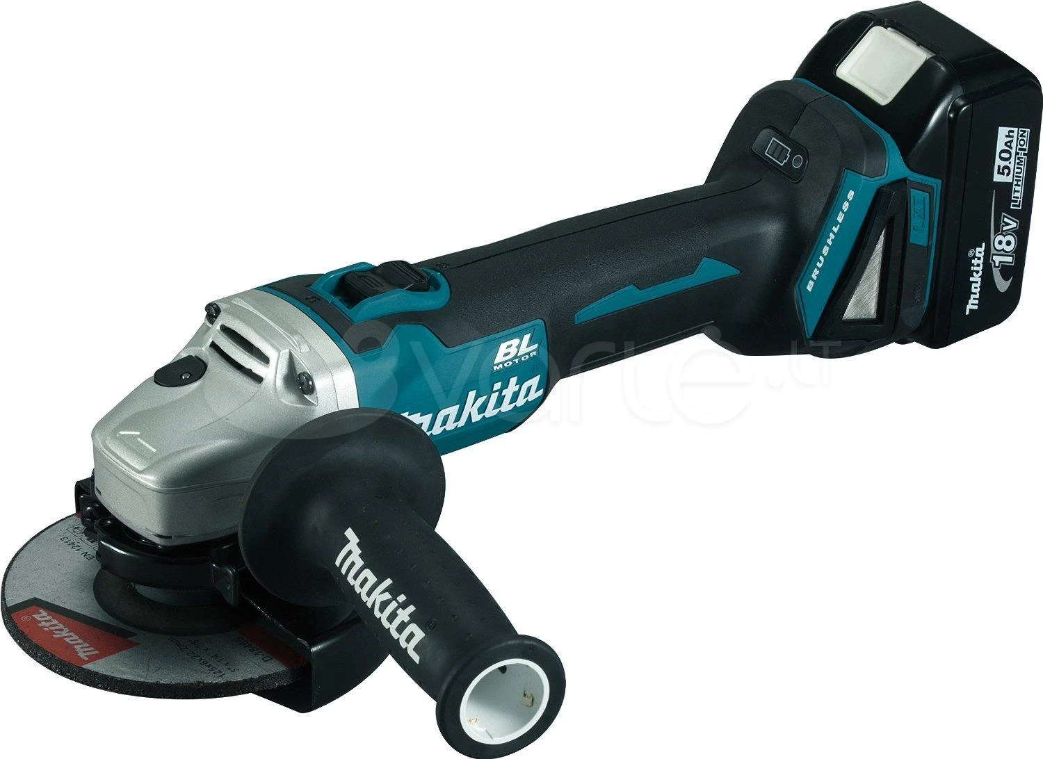 Makita DGA504RTJ kampinis šlifuoklis su 18V baterija