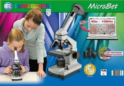 Mikroskopas BRESSER JUNIOR 40X-1024X su dėklu