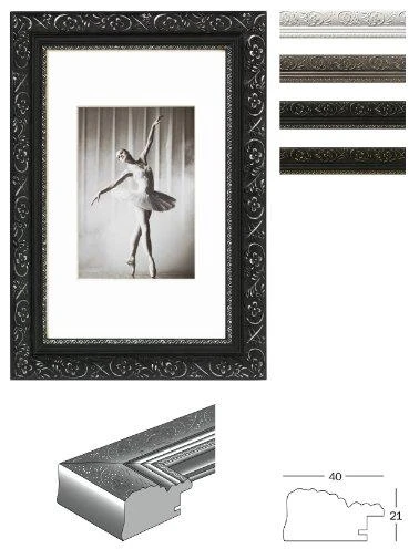 Nuotraukų rėmelis walther design CR040B Barock 30x40cm, medinis, juodas