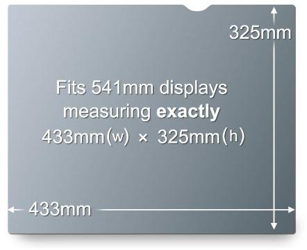 3M PF213 privatumo filtras juodas, skirtas 54,1 cm 21,3 4:3