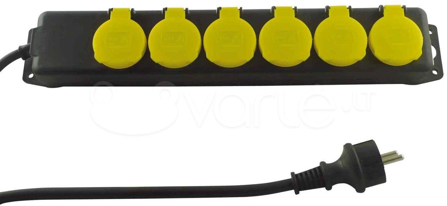 REV Multiple Socket Outlet IP44 6 kartus 1,4m