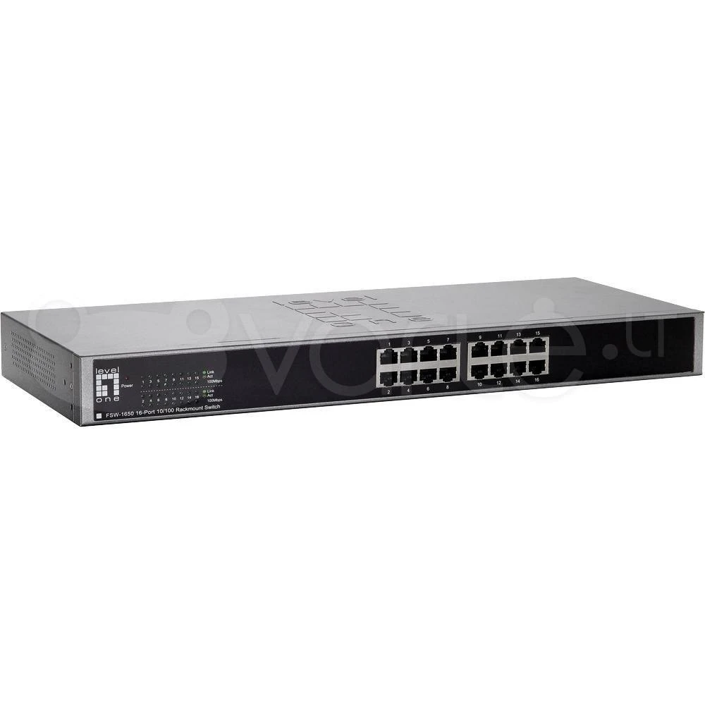 Šakotuvas Level One Carruzzo LevelOne FSW-1650 tinklo komutatorius Ne-valdomas Fast Ethernet (10/100) Pilka