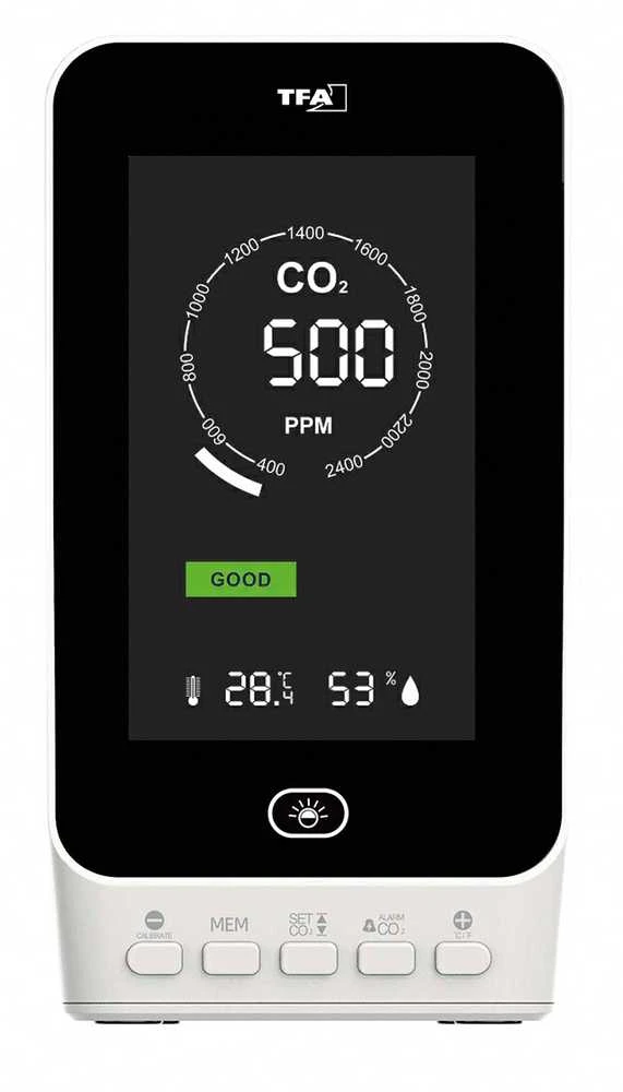 TFA CO₂ matuoklis AIRCO2NTROL UP Dual Beam | 31.5010.02 aprašymas - Prekės nuotrauka