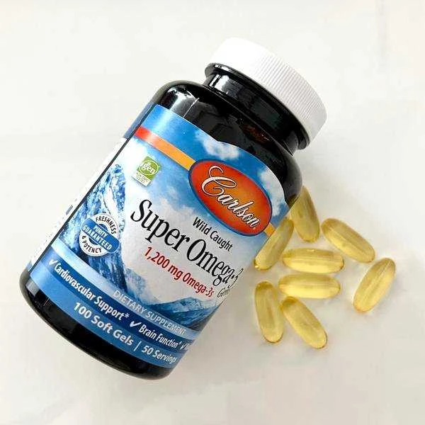 Carlson Lab SUPER OMEGA-3 - norvegiški žuvų taukai su Omega-3, didelė koncentracija, 100+30 kapsulių