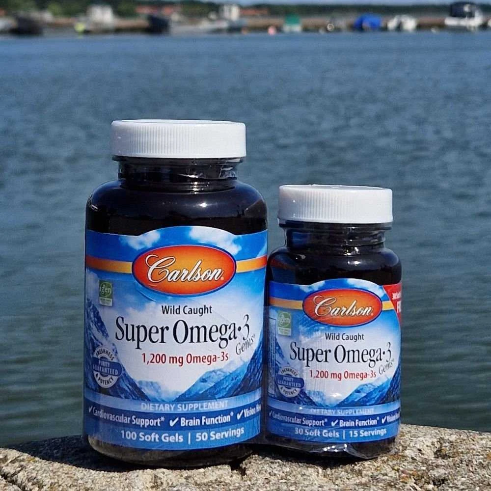 Carlson Lab SUPER OMEGA-3 - norvegiški žuvų taukai su Omega-3, didelė koncentracija, 100+30 kapsulių