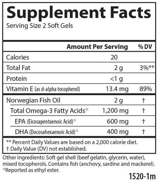 Carlson Lab SUPER OMEGA-3 - norvegiški žuvų taukai su Omega-3, didelė koncentracija, 100+30 kapsulių