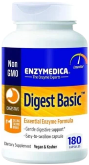 Enzymedica Digest™ Basic - augaliniai virškinimo fermentai kasai ir žarnynui, 180 vegkapsulių