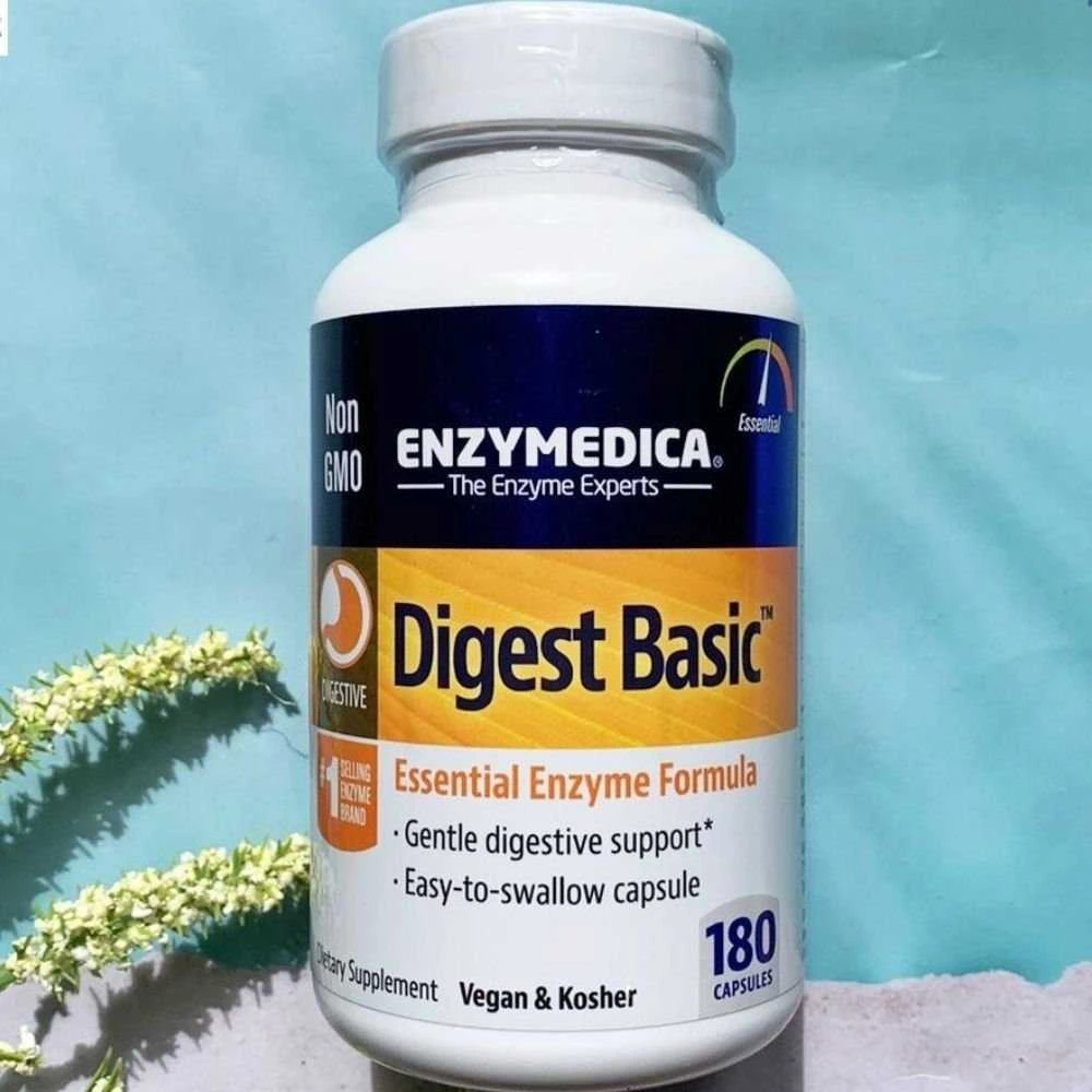 Enzymedica Digest™ Basic - augaliniai virškinimo fermentai kasai ir žarnynui, 180 vegkapsulių