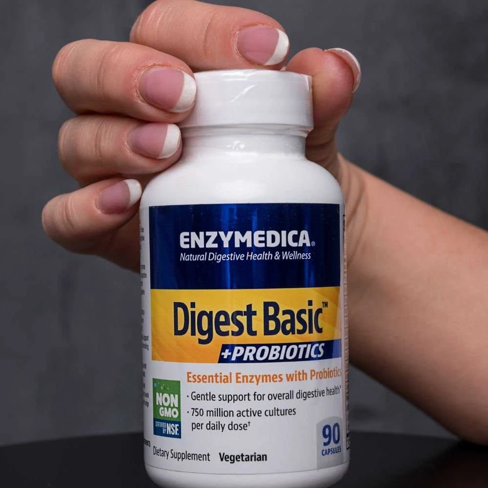 Enzymedica Digest™ Basic+PROBIOTICS - virškinimo fermentai su probiotikais, 90 vegkapsulių