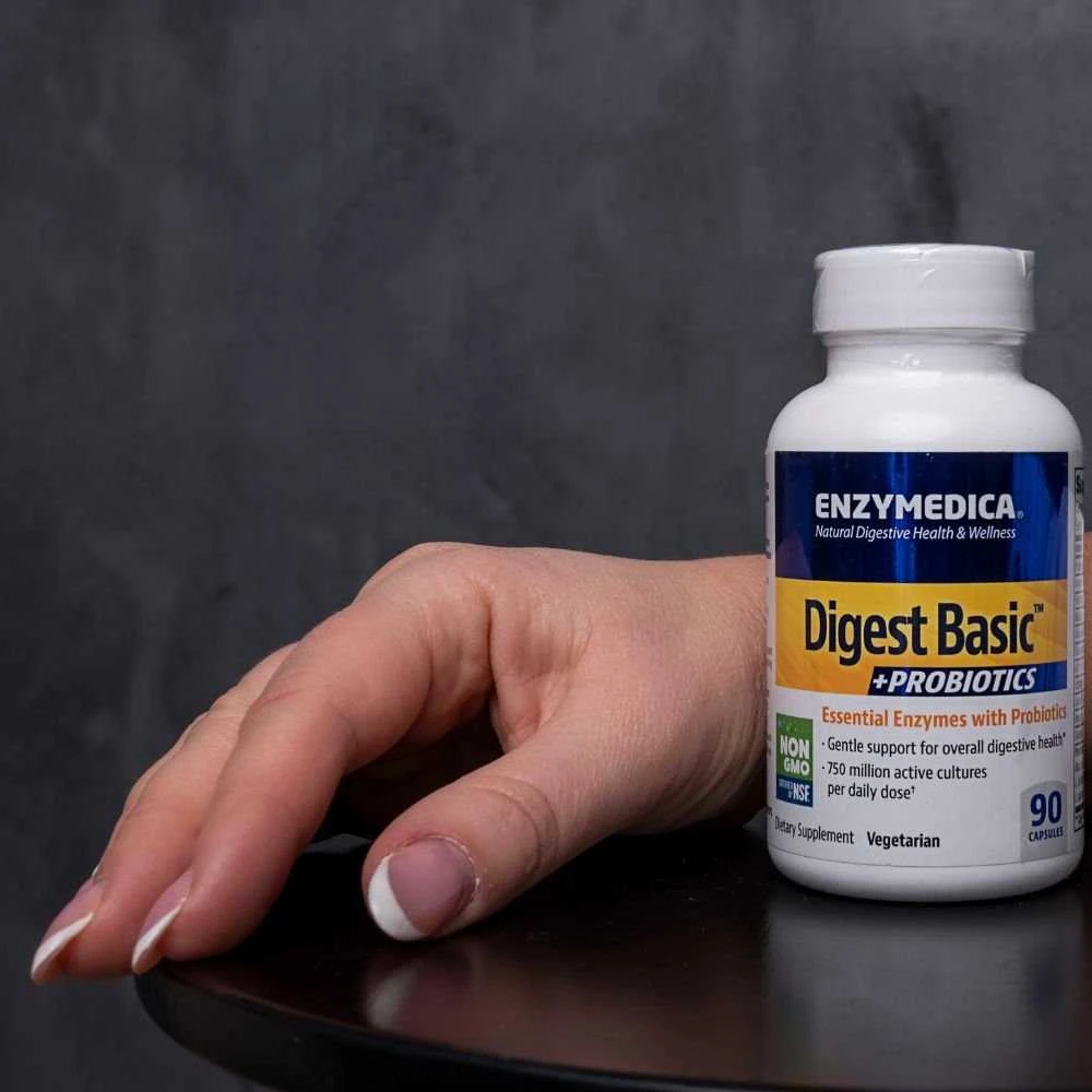 Enzymedica Digest™ Basic+PROBIOTICS - virškinimo fermentai su probiotikais, 90 vegkapsulių