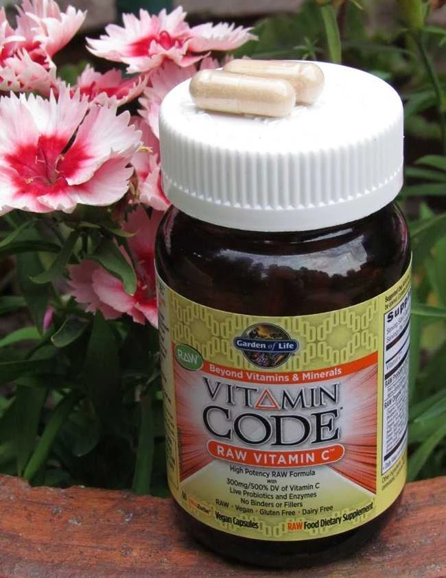 Garden of life Vitamin Code RAW VITAMIN C - Vitaminas C visavertis su antioksidantais, probiotikais ir fermentais. Bioaktyvus kompleksas,120 vegkapsulės