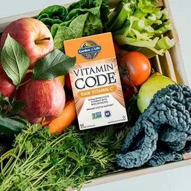 Garden of life Vitamin Code RAW VITAMIN C - Vitaminas C visavertis su antioksidantais, probiotikais ir fermentais. Bioaktyvus kompleksas,120 vegkapsulės