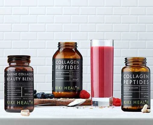 KIKI Health Collagen peptides - Kolageno Peptidai su Amino rūgštimis, bioaktyvus kompleksas,150 kapsulių