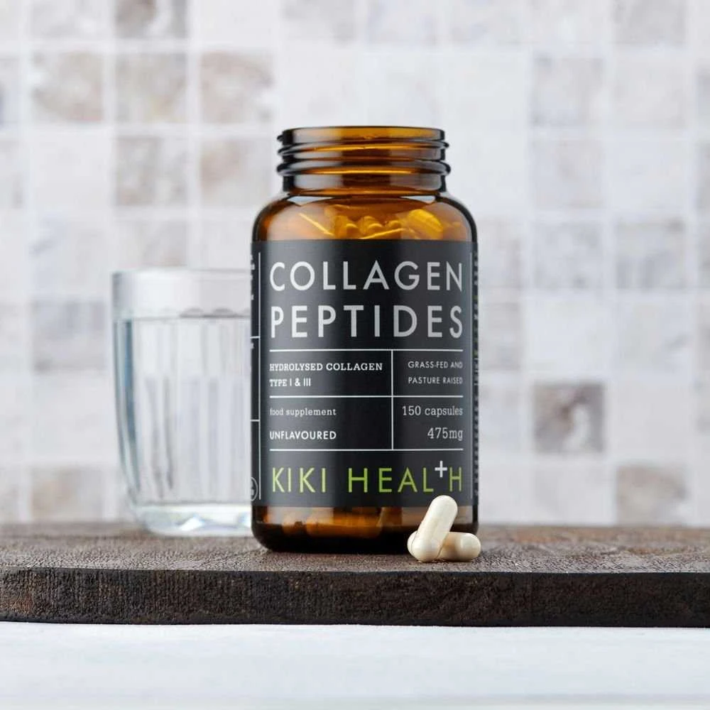 KIKI Health Collagen peptides - Kolageno Peptidai su Amino rūgštimis, bioaktyvus kompleksas,150 kapsulių