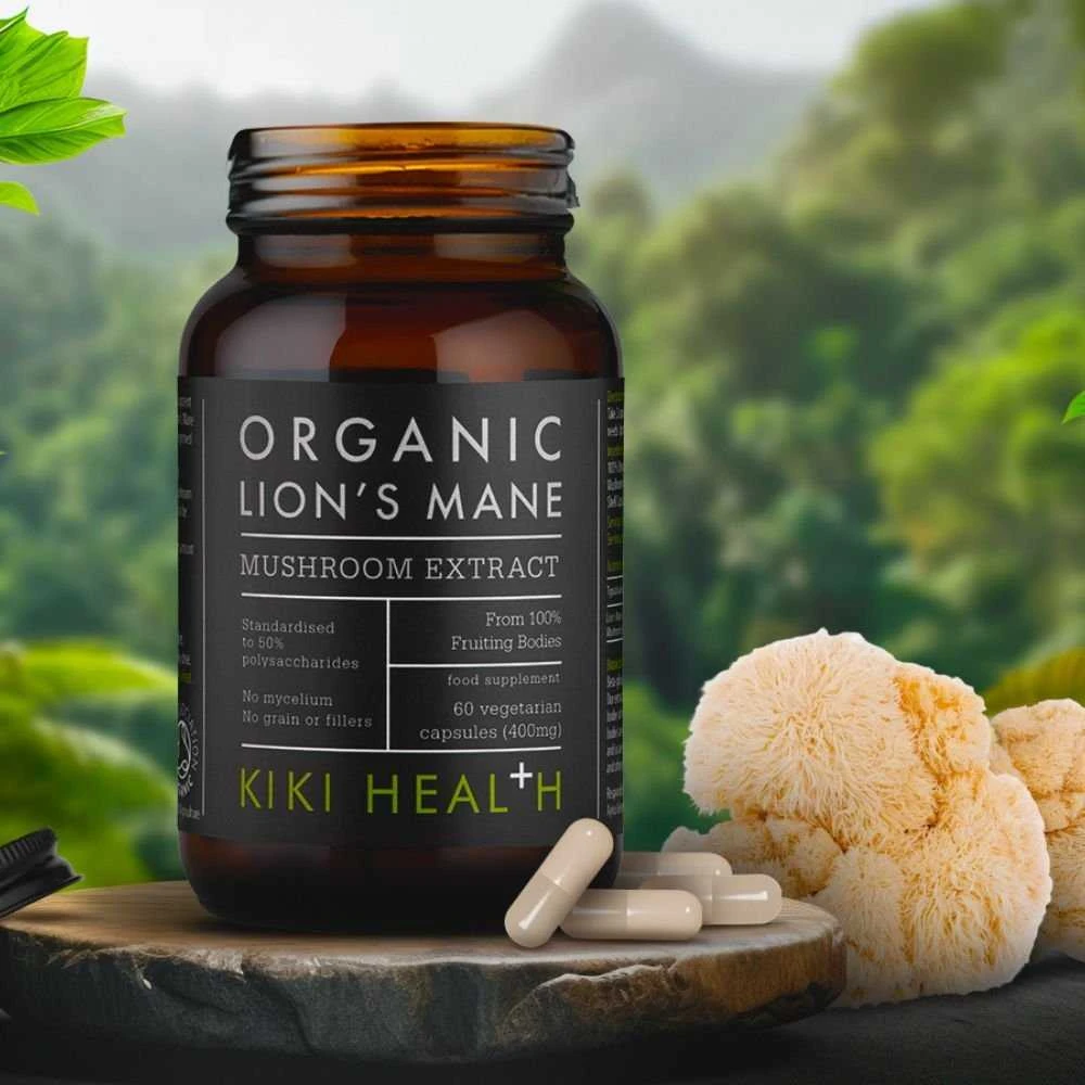 KIKI Health Lion's Mane - Funkciniai grybai gerai koncentracijai , 60 vegkapsulių