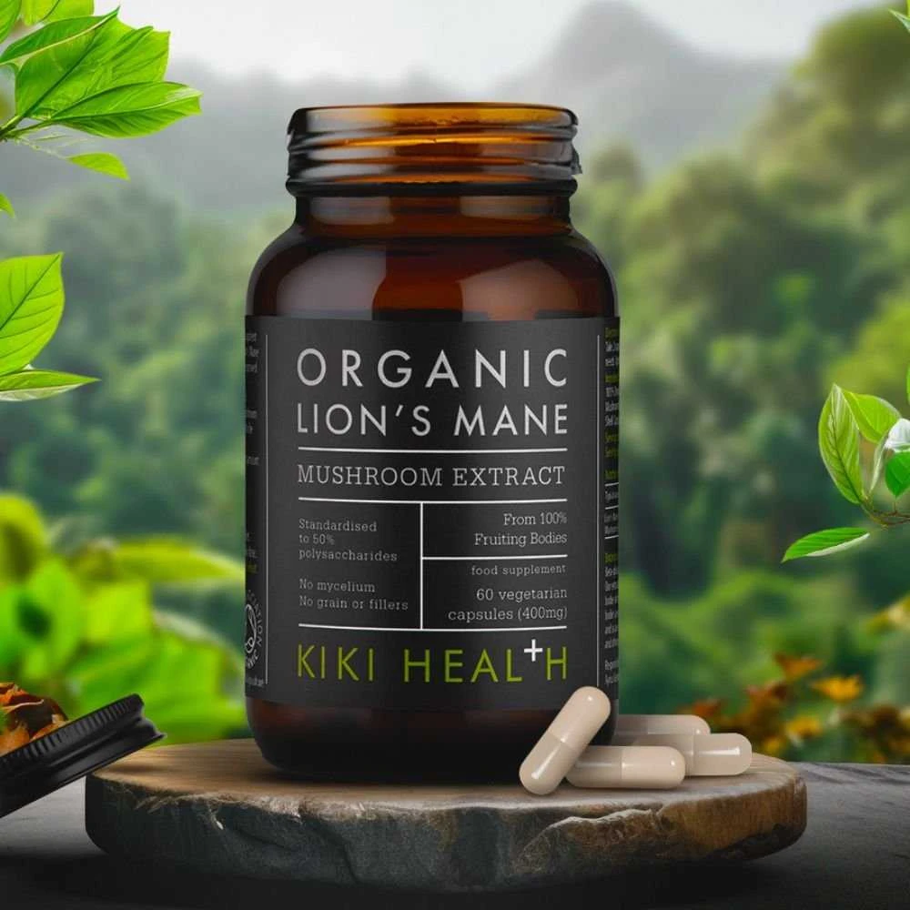 KIKI Health Lion's Mane - Funkciniai grybai gerai koncentracijai , 60 vegkapsulių
