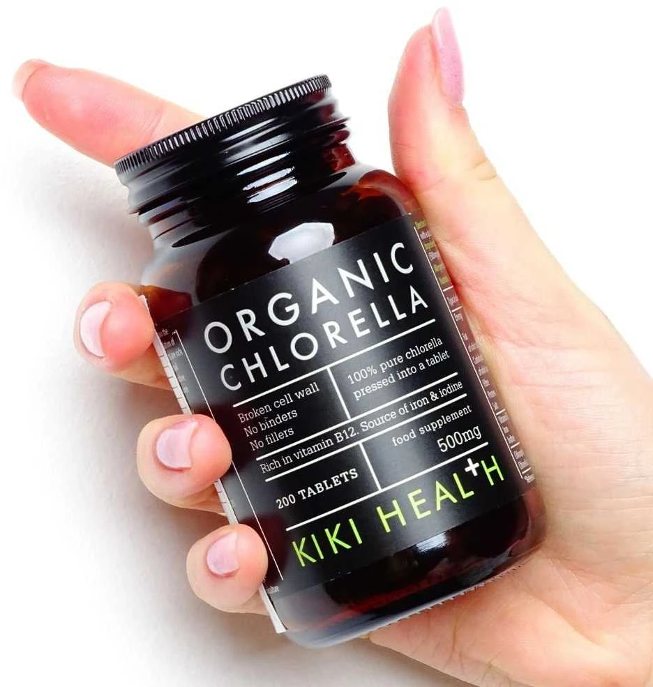 KIKI Health Organic CHLORELLA - Detoksikuojanti Chlorelė, 200 tablečių