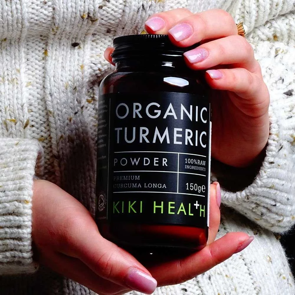 KIKI Health Organic TURMERIC- Ekologiška Ciberžolė su kurkuminu,150 g. milteliai