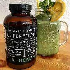 KIKI Health Superfood NATURE'S LIVING - Supermaistas visaverčiai mitybai - šarminantys mineralai, vitaminai ir antioksidantai 150 gr. milteliai