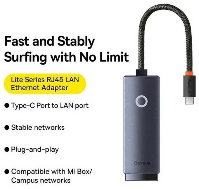 Baseus Adapteris tinklo USB C - RJ45 Gigabit 1000Mbit/s