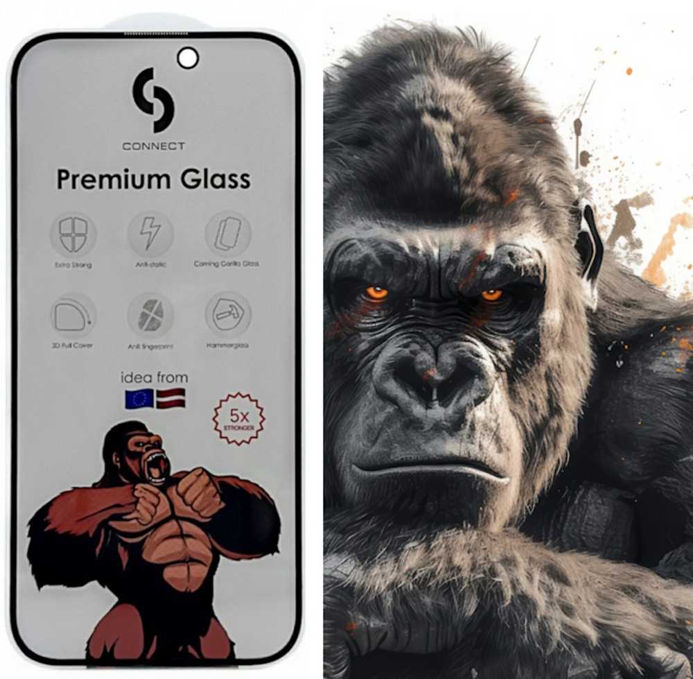 Connect Apple iPhone 14 / 13 / 13 Pro Privacy 3D Corning Gorilla Glass 5X stong Juodas